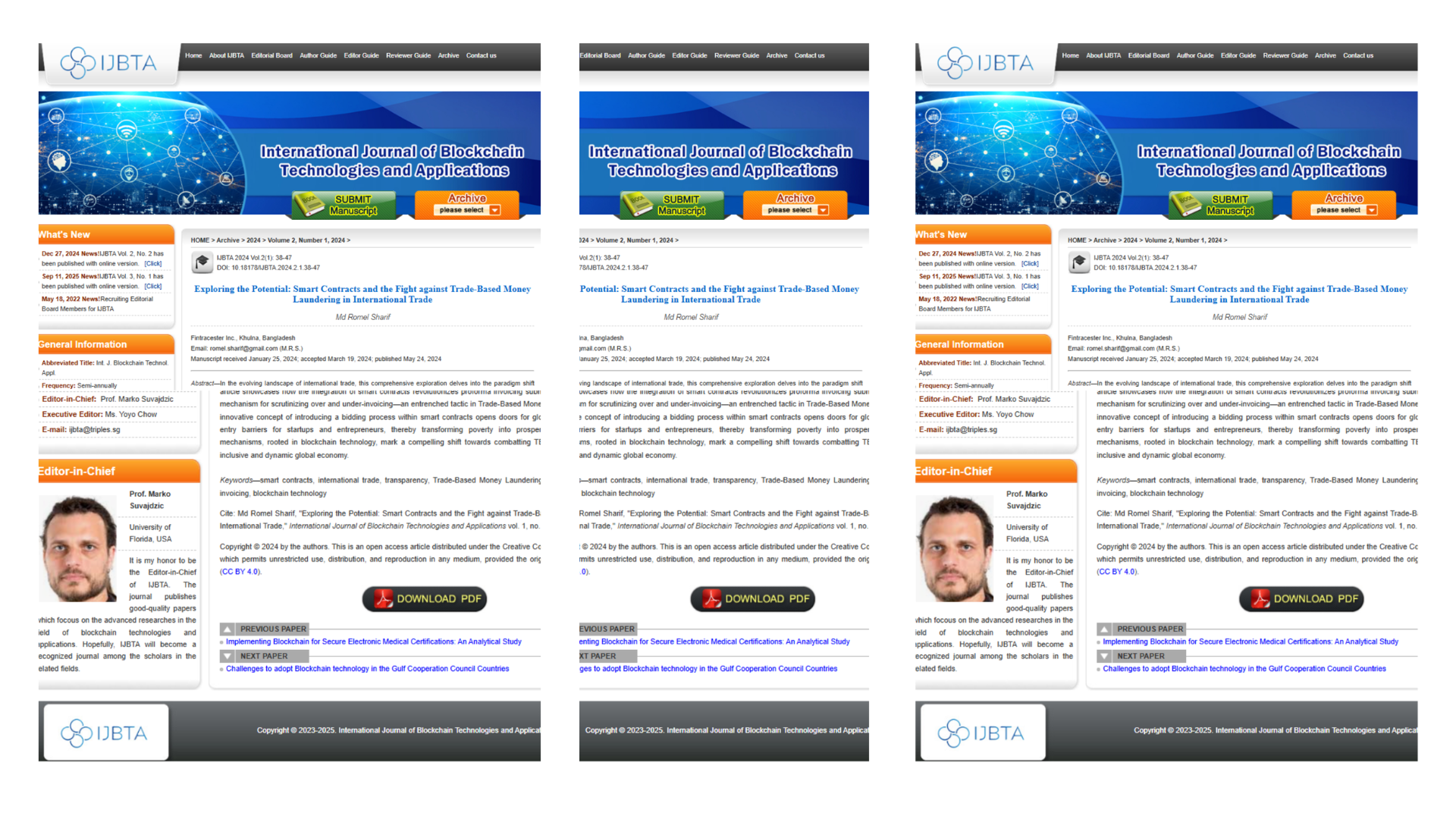 Research Article: " Exploring the Potential: Smart Contracts and the Fight against Trade-Based Money Laundering in International Trade" published in the International Journal of Blockchain Technologies and Applications